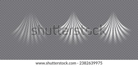 Airflow, white fumes or chilly breeze movement effect, isolated on a transparent background. Realistic vector depiction of abstract wind currents, dust movements or scratch lines.