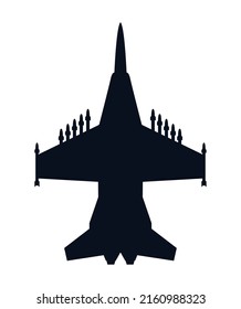 Airforce Airplane Flying Silhouette Icon