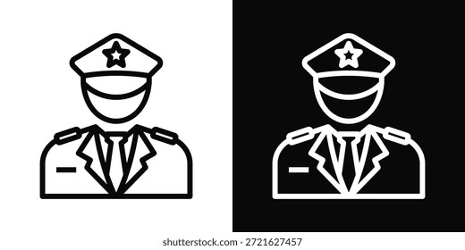 Estilo de fondo blanco y negro del icono de la fuerza aérea