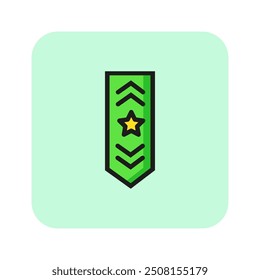 Airforce rank line icon. Officer, navy, pilot. Military concept. Can be used for topics like uniform, rank, captain