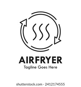 Airfryer design logo template illustration