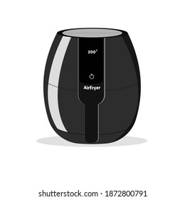 Airfryer electronic device, fast cooking. Vector graphics. Air fryer tehnology.