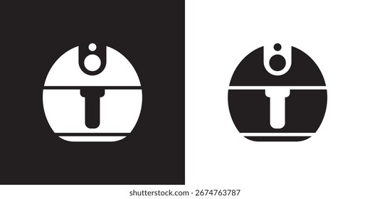 Fritteusensymbol auf weißem Hintergrund