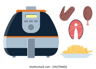 Airfryer vector cartoon illustration isolated on a white background.