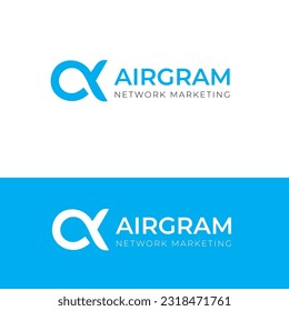 AIRGRAM marketing A icon related logo design template