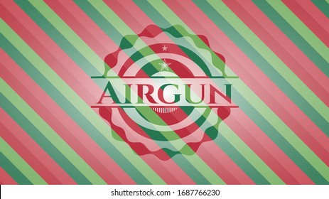 Airgun christmas style emblem. Vector Illustration. Detailed.