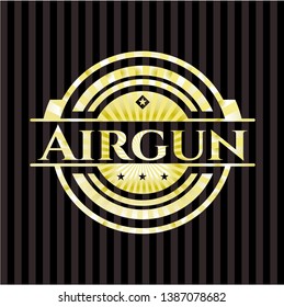 Airgun gold badge or emblem. Vector Illustration. Detailed.
