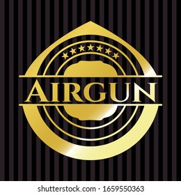 Airgun gold shiny emblem. Vector Illustration. Detailed.