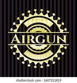 Airgun golden badge. Vector Illustration. Detailed.