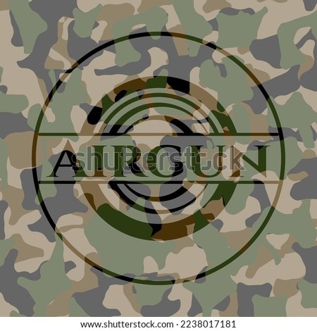 Airgun on camo texture. Vector Illustration. Detailed. 
