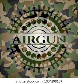 Airgun on camouflage pattern. Vector Illustration. Detailed.
