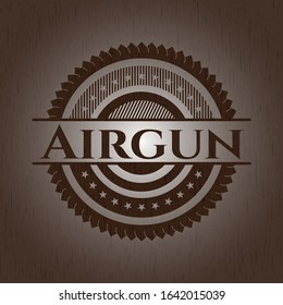 Airgun realistic wood emblem. Vector Illustration.