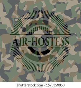 Air-hostess camo emblem. Vector Illustration. Detailed.