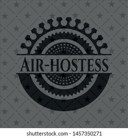 Air-hostess dark icon or emblem. Vector Illustration. Detailed.