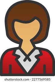 Airhostess Filled Gradient Vector Icon Design