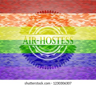 Air-hostess lgbt colors emblem 