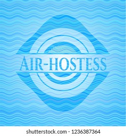 Air-hostess water concept style emblem.
