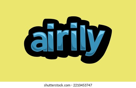 AIRILY writing vector design on a yellow background very simple and very cool