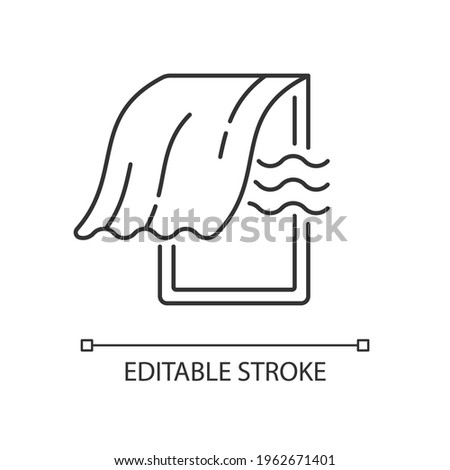 Airing bedroom linear icon. Office space ventilation. Open window, oxygen in home. Thin line customizable illustration. Contour symbol. Vector isolated outline drawing. Editable stroke
