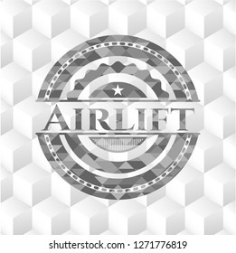 Airlift grey emblem with cube white background