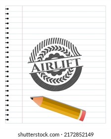 Airlift Pencil Draw. Vector Illustration. Detailed. 