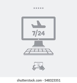 Airline 7/24 services - Vector flat icon