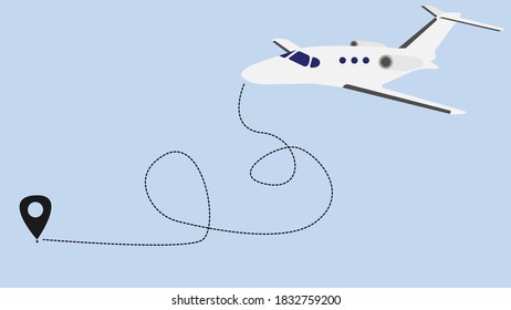 Airline advertising. Vector image, eps 10