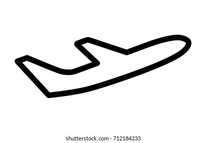 airline airplane or jetliner flight take off line art vector icon for apps and websites