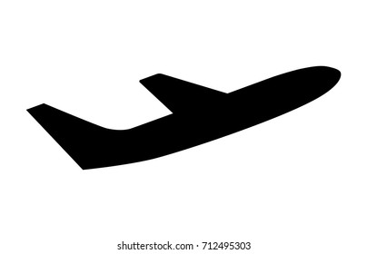 Airline airplane or jetliner flight take off flat vector icon for apps and websites