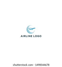 Airline airplane travel agency logo design, transport vehicle icon simple minimalist, mountain element adventure tourism.