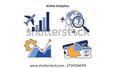 Airline Analytics soft tone vector illustration