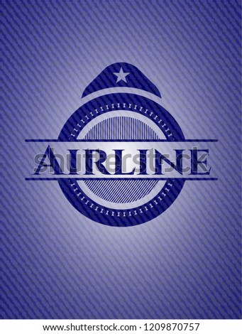Airline badge with jean texture