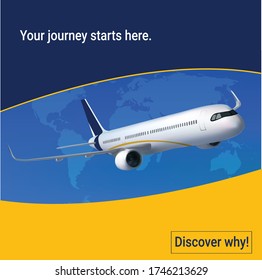 Airline Banner for Cheap Flights Business Promotion - Template Mockup Easy to Edit
