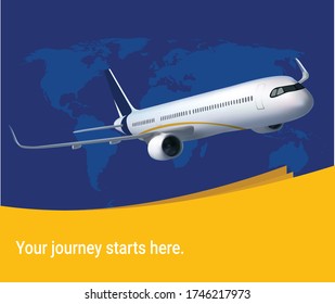 Airline Banner for Cheap Flights Business Promotion - Template Mockup Easy to Edit