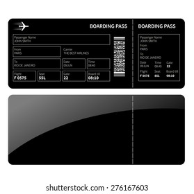 Airline boarding card ticket for business class. Vector illustration.