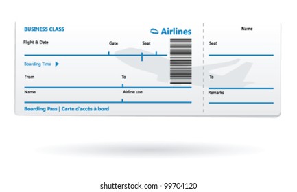 Airline Boarding Pass Blank