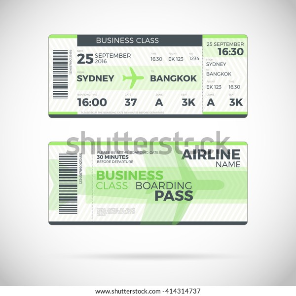 Airline boarding pass, Business Class ticket\
template. Vector Plane ticket illustration. Ticket Pass Card modern\
element vector design\
template