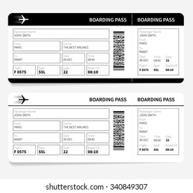 Airline boarding pass card ticket isolated. Vector illustration