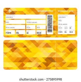 Airline boarding pass ticket for business class. Vector illustration.