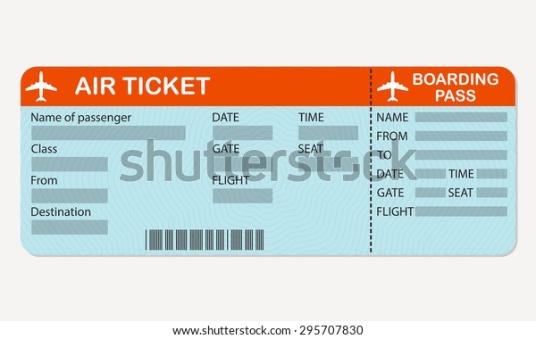 Airline Boarding Pass Ticket Detailed Blank Stock Vector (Royalty Free ...