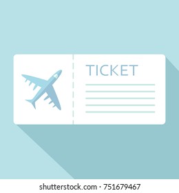 Airline boarding pass ticket for traveling by plane over blue. Vector illustration