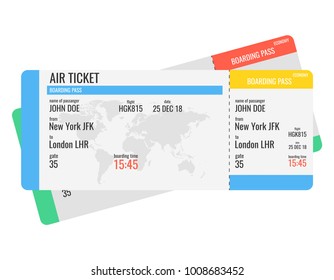 Airline boarding pass ticket. Vector illustration.