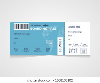 Airline Boarding Pass Ticket Vector Illustration Stock Vector (Royalty ...