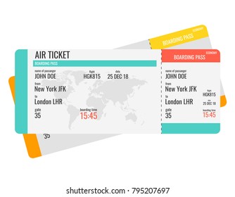 Airline boarding pass ticket. Vector illustration.