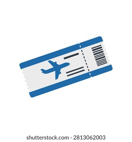 Airline Boarding Pass Vector Illustration with Airplane Icon and Barcode for Travel and Tourism Design