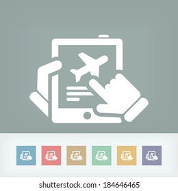 Airline booking on vertical tablet