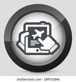 Airline booking on vertical tablet