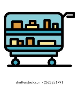 Airline catering icon. Outline airline catering vector icon color flat isolated