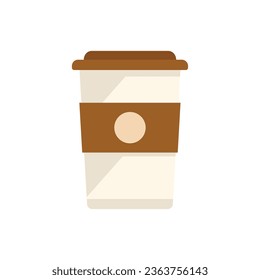 Airline coffee cup icon flat vector. Food meal. Water dinner isolated