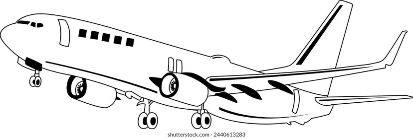 Vector de ilustración de vuelo comercial de aerolínea